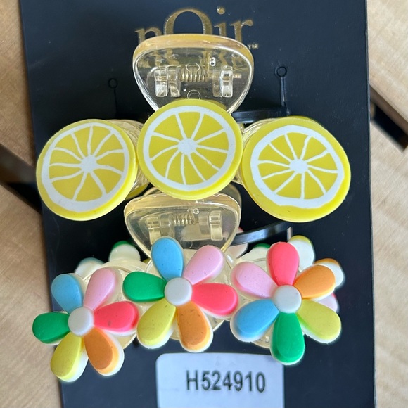 Noir Hair Claw Clips Womens Hair Accessories Lemon Daisy New Multicolor - Picture 3 of 6
